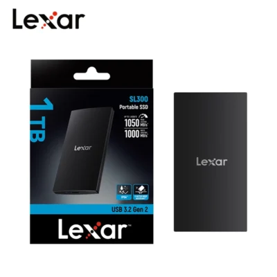 Lexar SL300 USB 3.2 Gen 2 Type-C Portable SSD, Black – 1TB